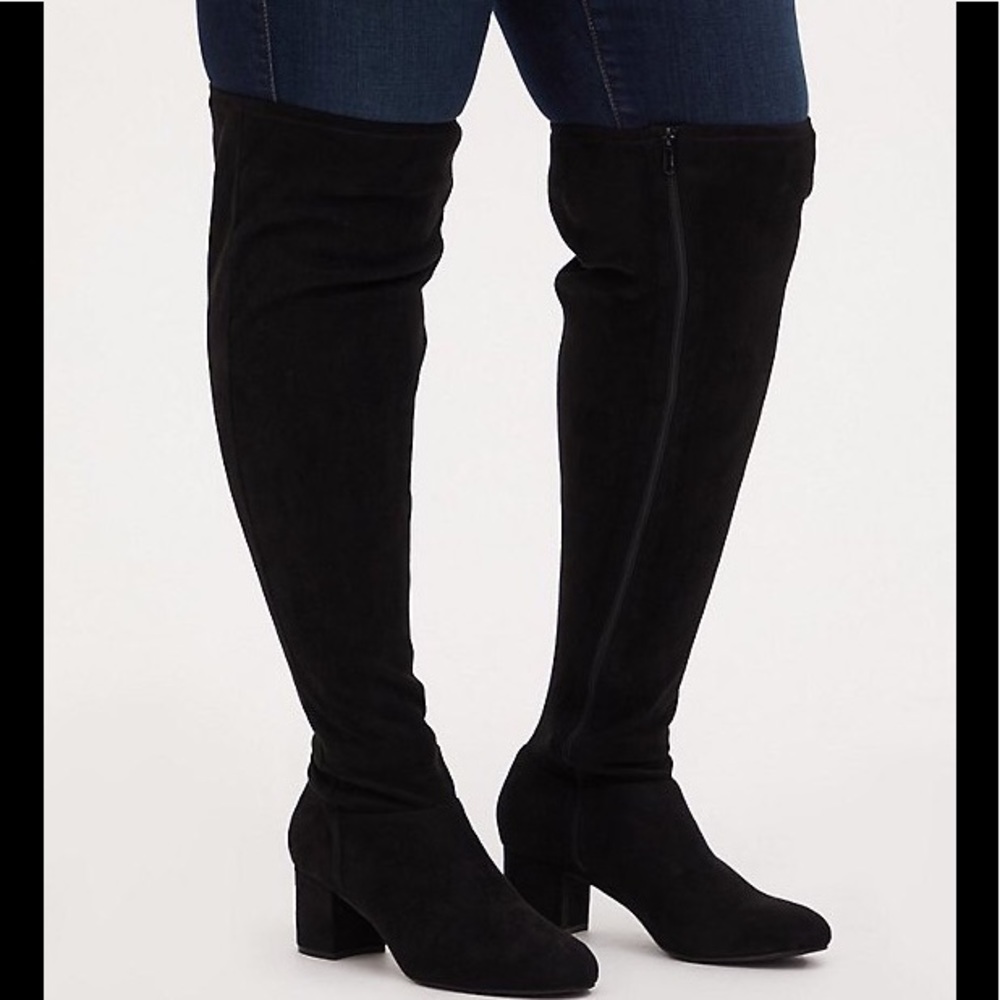 TORRID Faux Suede Over The Knee Zippered Boots in 7.5W NWOT
